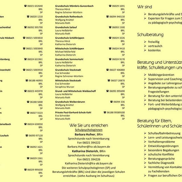 Flyer Schulberatung 
